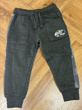 Bass Pro Shops Kids Dark Charcoal Gray Jogger Sweatpants with Camo Side Panels